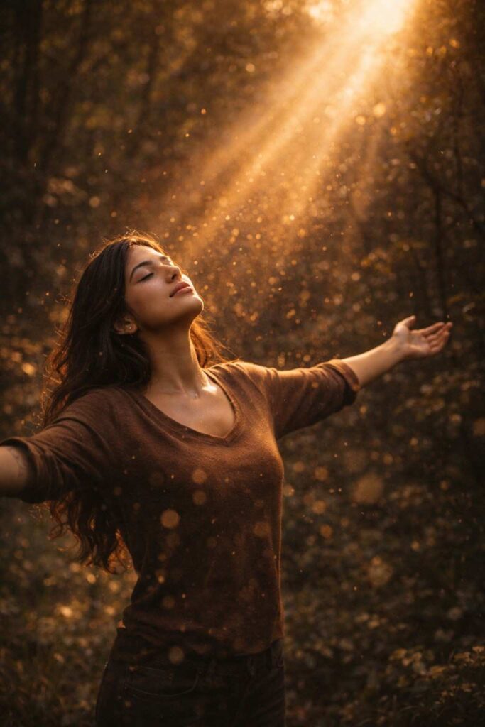 Perfil de chuva iluminada pelo sol